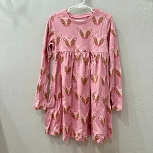 Next Christmas Pink Reindeer Long Sleeve Dress
